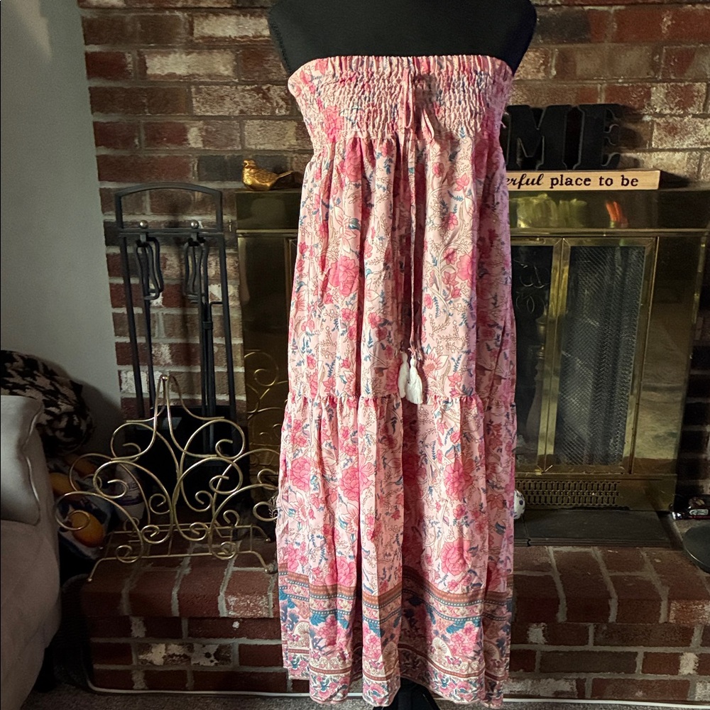 Floral Strapless Maxi Dress OR Maxi Skirt # B
